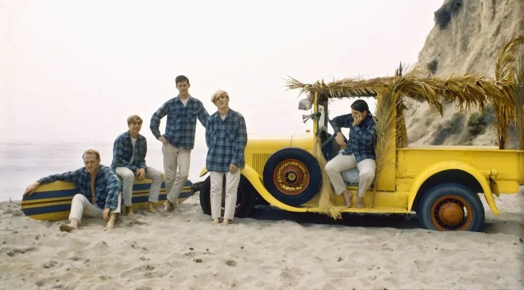 A photo of the Beach Boys on a beach.
